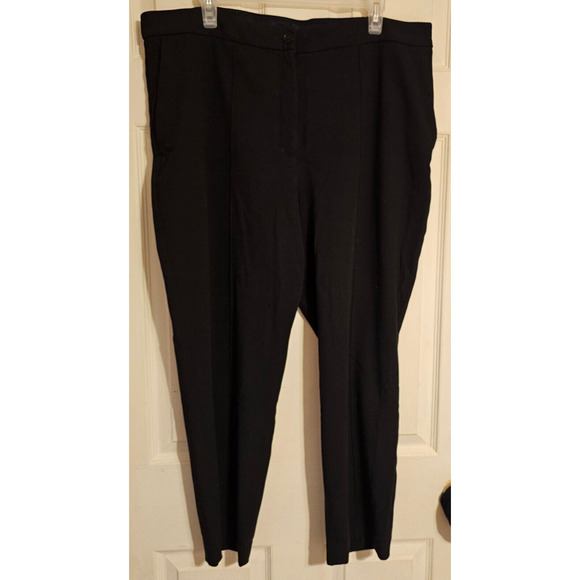 Express Womens Sz 16 Dress Pants Black High rise Ankle - Picture 2 of 7